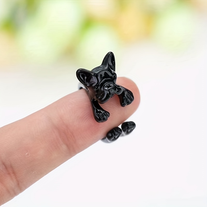 Funky Mixed Cartoon Animals Dog Cat Shaped Ring Alloy Jewelry Accessories